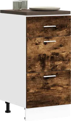 Produktbild von "2026 Promotion" Buffetschrank Küche, Unterschrank, Lyon Räuchereiche 40x46x81,5 cm Holzwerkstoff - Mehrzweckschrank CC31364
