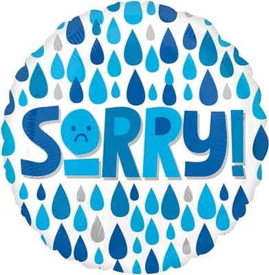 Produktbild von Anagram|amscan Standard Sorry Raindrops Folienballon S40 verpackt