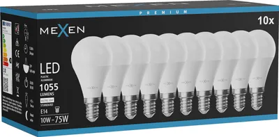 Obrázok produktu pre Mexen Nova 10x LED žiarovka E14, G45, 10 W, neutrálna – 4000 K, 1055 lm – L101-E14-1040-01x10