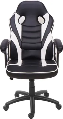 Obrázek produktu pro Kancelářská židle HWC-F59, kancelářská židle otočná židle závodní židle herní židle, Imitace kůže černá/bílá