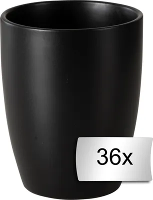 Produktbild von Kaffeebecher - Schwarz matt - Steingut - 36er Set
