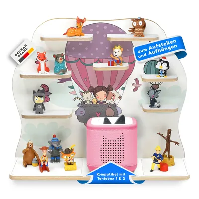 Produktbild von stadtecken® Kinder Regal für Musikbox I Geeignet für die Toniebox 1 & 2 und Tonies I Hörspiel I zum Aufstellen oder Aufhängen I Oben