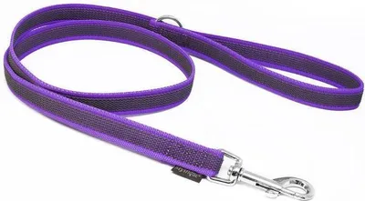 Produktbild von Mystique® Gummierte Leine 20mm mit Handschlaufe Standard Karabiner lila 1m