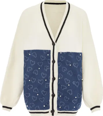 Produktbild von SANIKA damen strickjacke - wollweiss schwarz, M