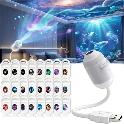 Produktbild von Galaxy Projector NightLight (mit 24 Weihnachtsfolien)Nachtlicht-Projektor,Sternenhimmel Projektor für Schlafzimmer,Geschenke für Kinder Erwachsene