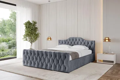 Produktbild von ALTDECOR Polsterbett mit Bettkasten  - FALIO-Z-v1 - 160x200 Grau Casablanca - Bett mit Matratze H3/H4, Kopfteil und Fußteil, Boxbett, Doppelbett mit Stauraum