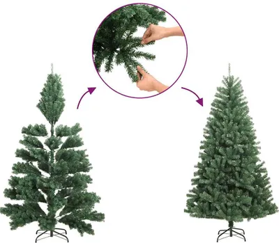 Zdjęcie produktu dla vidaXL Sztuczna pół choinka ze stojakiem wąska zielona 120 cm