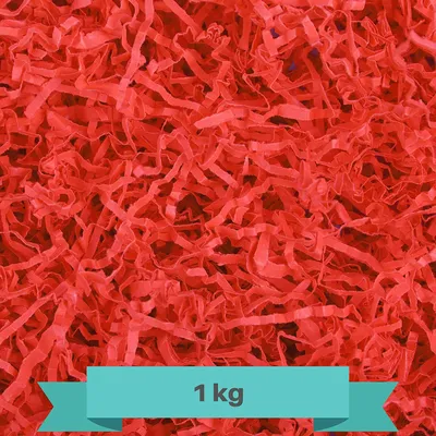 Produktbild von Creative Deco 1kg Rot Füllmaterial aus Papier | Papier-Schnitzel | Deko-Stroh für Zuhause | Verpackungs-Material für Weihnachts-Geschenke und Geschenk-körbe | KOMMT IN BLAUER TASCHE