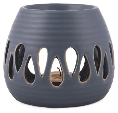 Keramische Duftlampe Simple, Blau, Höhe 8 cm