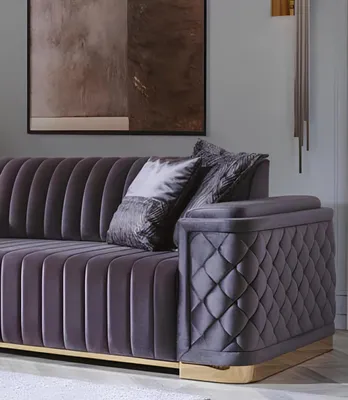 Produktbild von Chesterfield Sofagarnitur Couch Polster Set 3tlg. Garnitur Sofa Couchen Samt