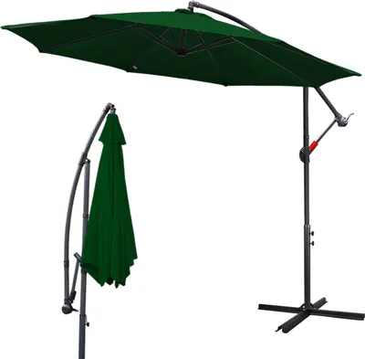 Produktbild von TolleTour Sonnenschirm 360° drehbare Ampelschirm Ø350cm UV-Schutz Kurbelschirm UV50+ Gartenschirm Marktschirm Grün