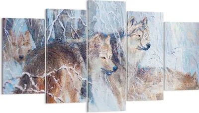 Produktbild von Bild auf Leinwand - Leinwandbild - Wolf Tier Wald - 160x85cm - Wand Bild - Wanddeko - Wandbilder - Leinwanddruck - Bilder - Kunstdruck - Wanddekoration - Leinwand bilder - Wandkunst - EA160x85-3770