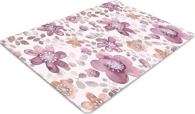 Obrázek produktu pro Podložka pod kancelářskou židli 120 cm x 90 cm Podložka pod kancelářskou židli - Růžové květy