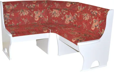 Produktbild von Truhen - Eckbank, Weiß/Stoff Rot 125x125cm