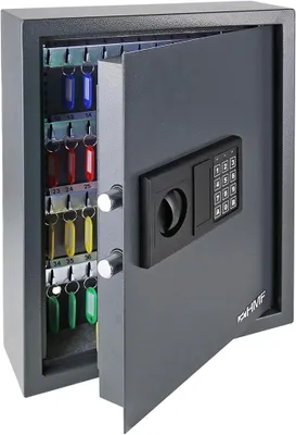 Produktbild von Schlüsseltresor mit Zahlencode, Schlüsselsafe mit Elektronikschloss | 71 Haken | 46 x 36 x 12 cm | Anthrazit