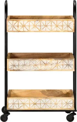 Obrázek produktu pro vidaXL Kuchyňský vozík třípatrový 46x30x76 cm mango masiv