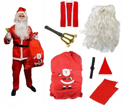 Produktbild von Nikolaus Kostüm Set Verkleidung Weihnachten 7 Teile