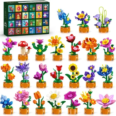 Productafbeelding van Adventskalender 2026 bloemen kerst countdown bouwsets - Kinderen 6+