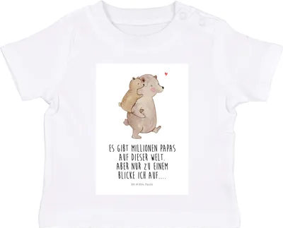 Produktbild von Mr. & Mrs. Panda Babyshirt Papa Bär 12. - 18. Monat - Weiß - Geschenk, Kleinkind T-Shirt, Baby Oberteil, Muttertag, , Geburtstag, Öko, Vatertag, Shirt