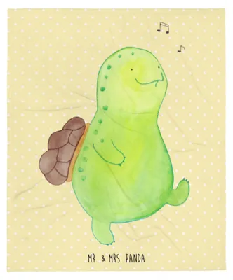 Produktbild von Mr. & Mrs. Panda Decke Schildkröte Pfeifen - Gelb Pastell - Geschenk, Fröhlich, Depression, Trennung, Winterdecke, Glück, Wohndecke, Bettdecke, Kuscheldecke, Sofadecke