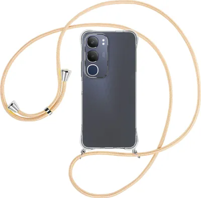 Produktbild von Handykette Backcover-Schutzhülle mit Band (Metall silberfarben) für Vivo Y19S 4G - Goldkordel