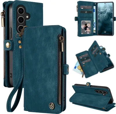 Produktbild von Handy Hülle für Samsung Galaxy S24 FE Geldbeutel Geldbörse RFID Schutz Klapphülle Cover Schutzhülle Wallet Farbe: Petrol