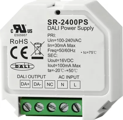 Produktbild von SR-2400PS DALI Bus-Netzteil 16V DC 100mA Mini Unterputz-Modul AC 100-240V für DALI / DALI-2 Systeme