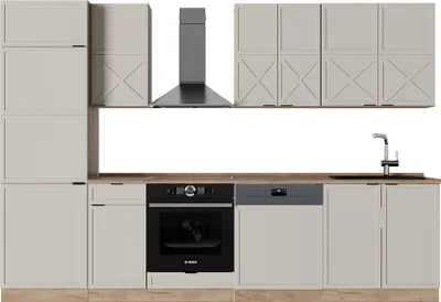 Produktbild von Küchenzeile Vicco Fame-Line GrauBeige/Goldkraft Eiche 300 cm , AP Eiche, Model 50506