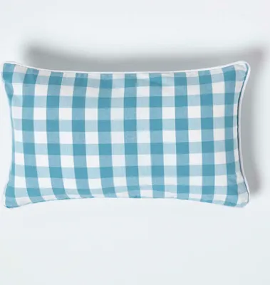 Obrázek produktu pro HOMESCAPES Modrý kostkovaný povlak na polštář 30 x 50 cm ze 100% bavlny