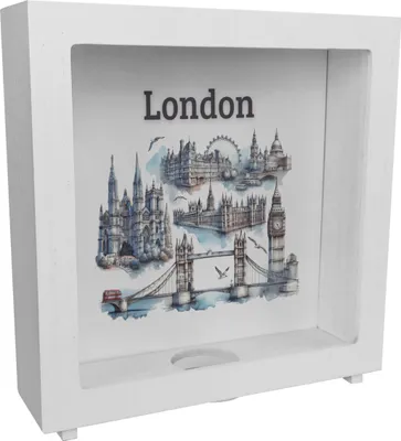 Produktbild von Skyline London Rahmen Spardose aus Holz
