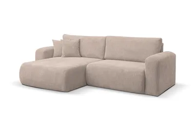 Produktbild von VENASI ROMA Universell Ecksofa mit Schlaffunktion und Bettkasten Cord BRAUN Schlafsofa Sofa
