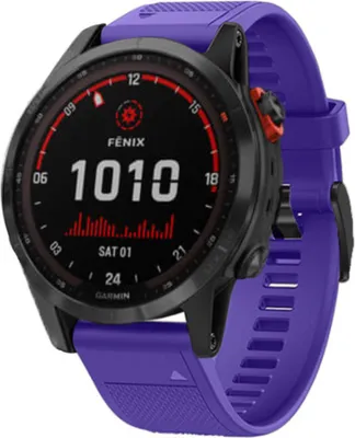 Produktbild von Strap-it Garmin Fenix 7 Silikonarmband (Lila)