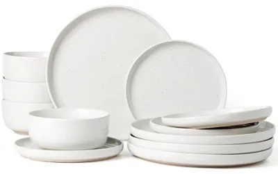 Productafbeelding van Richmount Milkyway 12-delig servies voor 4 personen - Steengoed, kras- en chipbestendig, Wit