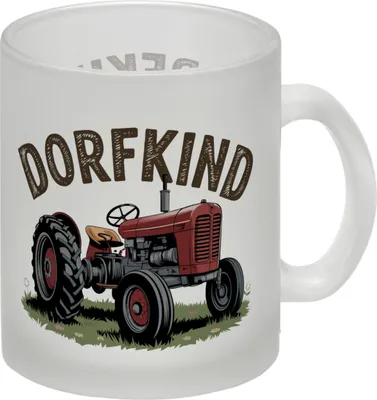 Produktbild von Roter Traktor - Dorfkind Glas Tasse