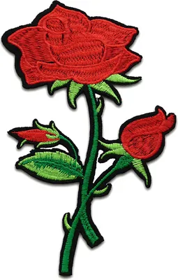 Obrázek produktu pro xl Rose Flower - nášivka, nažehlovací, aplikace, nášivky, k nažehlení, velikost: 15,5 x 9,5 cm