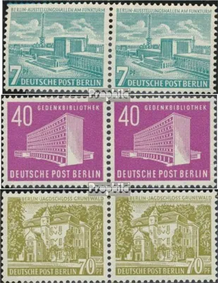 Produktbild von Briefmarken Berlin (West) 1954 Mi 121wP-123wP waagerechtes Paar (kompl.Ausg.) postfrisch Berliner Bauten
