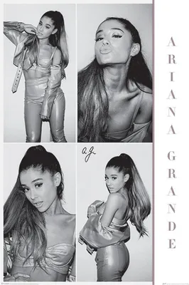 Produktbild von Popstar Ariana Grande Musik Poster Schwarz-Weiß, Größe ca. 61x91,5 cm
