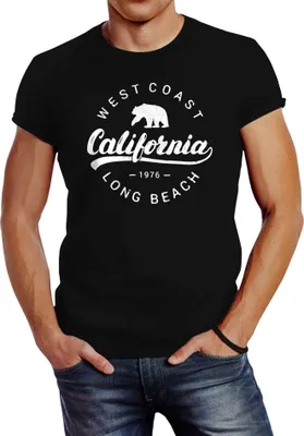 Produktbild von Herren T-Shirt California Republic Slim Fit Neverless® schwarz 5XL