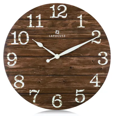 Wandklok hout 30 cm geruisloos vintage retro shabby chic