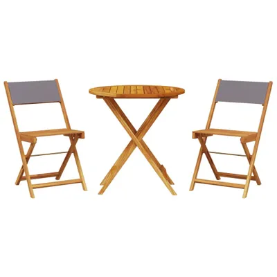 Produktbild von 3-tlg. Bistro-Set Anthrazit Stoff und Massivholz