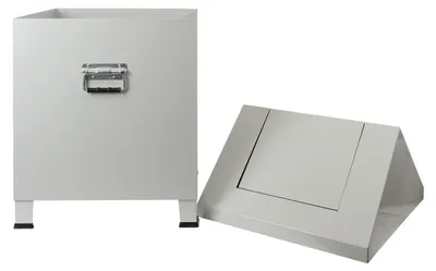 Produktbild von ADB Stahlblech-Putzwollkasten Mülleimer, Lichtgrau (RAL 7035)