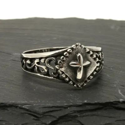 Produktbild von Ring Silber aus Edelstahl - CROSS CLOTH 60