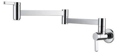 Immagine prodotto di Miscelatore monocomando da parete, girevole a 360°, per acqua fredda, in ottone cromato
