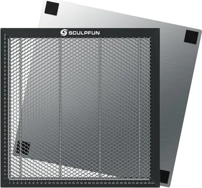 Zdjęcie produktu dla Stół do cięcia laserowego, 400 mm x 400 mm, materiał stalowy, kompatybilny z grawerowaniem CO2 i diodowym, wysoka płaskość do precyzyjnego cięcia, w tym metalowa płyta konserwująca