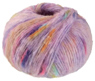 Produktbild von Lana Grossa CASSATA 50 g Flauschiges Effektgarn mit Merinofasern 175 m Farbe 003 - Zartlila/Rosa/Gelb/Lila
