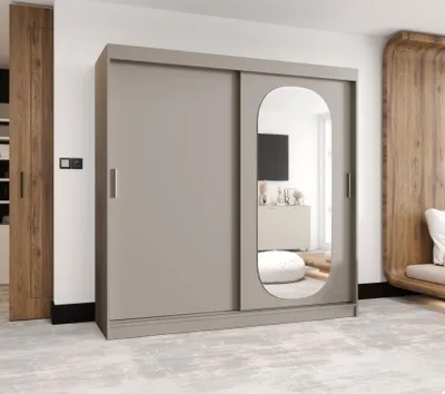 Produktbild von Kleiderschrank 200 cm BEREN mit Spiegel - Kaschmir