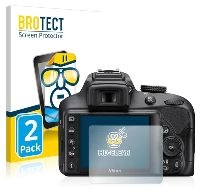Produktbild von 2x Für Nikon D3400 Schutzfolie BROTECT Displayschutz Display Schutz Folie Klar Transparent