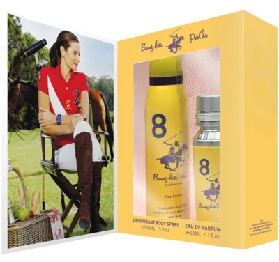 Productafbeelding van Geschenkset Beverly Hills Polo Club: 1982 - Sport 8, eau de parfum, voor dames, 50 ml + 1982 - Sport 8, antitranspirant, deodorant roller, voor heren, 50 ml