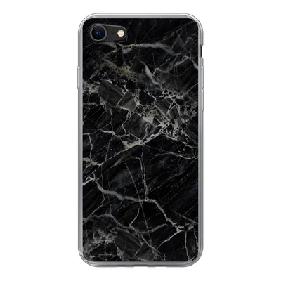 Produktbild von MuchoWow® Handyhülle Schutzhülle Hülle für iPhone 8 Marmor - Schwarz - Weiß Silikon Softcase Handy Hülle - Schutzhaube