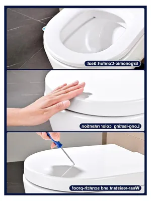 Produktbild von Toilettensitz mit Absenkautomatik in D-Form, Weiß